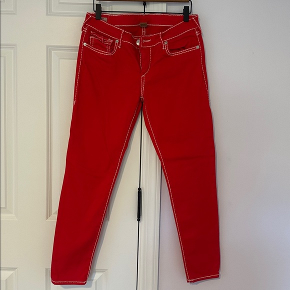 True Religion low rise Red Jeans with White Detailing - Picture 1 of 6